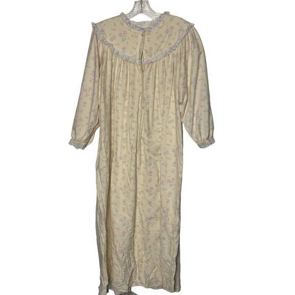 Lanz of Salzburg Nightgown Womans Small Yellow Cotton Floral Cottagecore - Picture 1 of 9